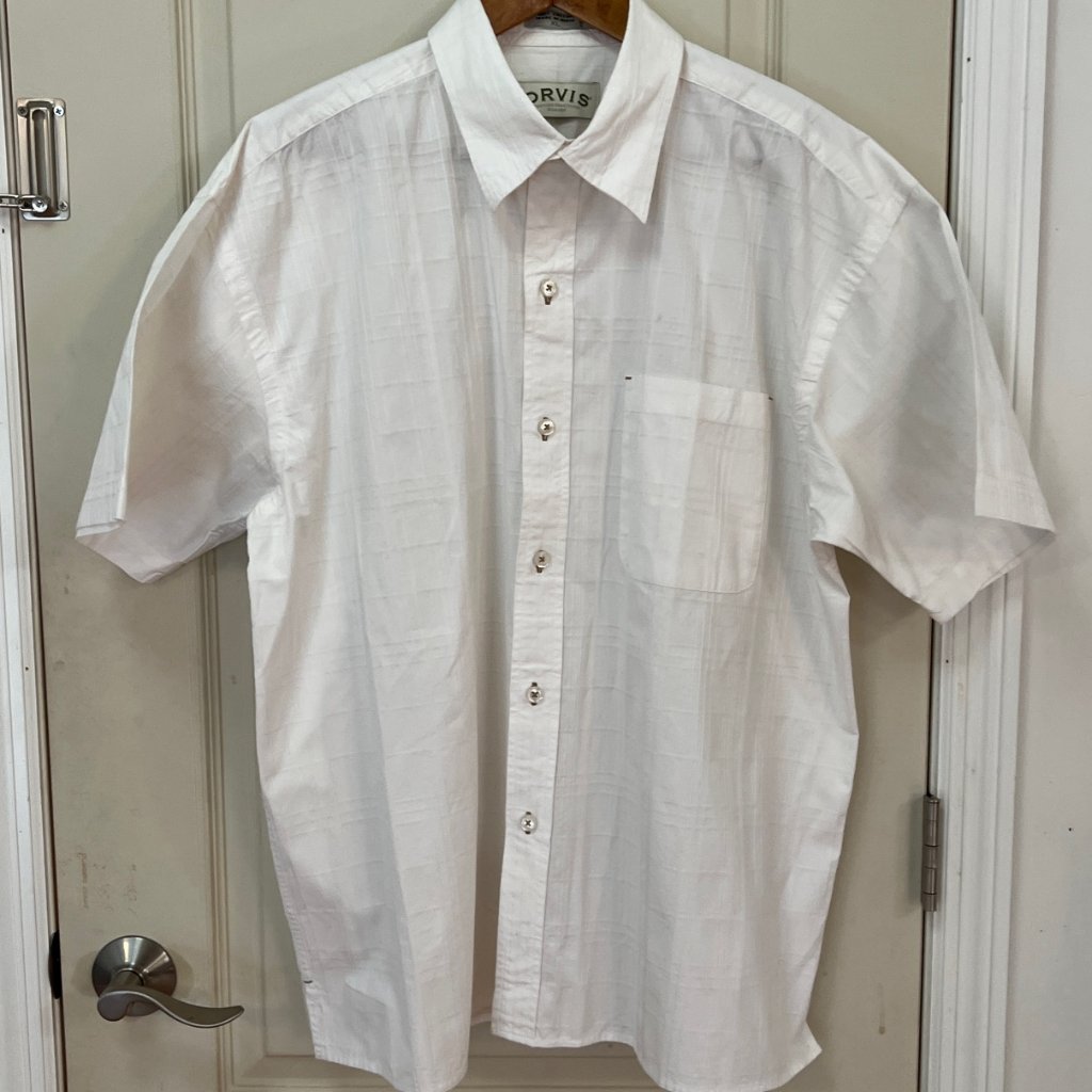 Orvis Men's Size Xl 100% Cotton S/S B/D Shirt W/Left Breast Pocket. White